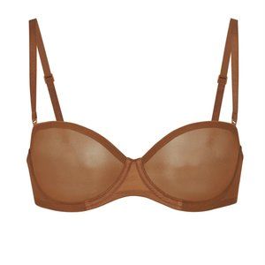 Skims ultra fine mesh strapless bra bronze nude 38d